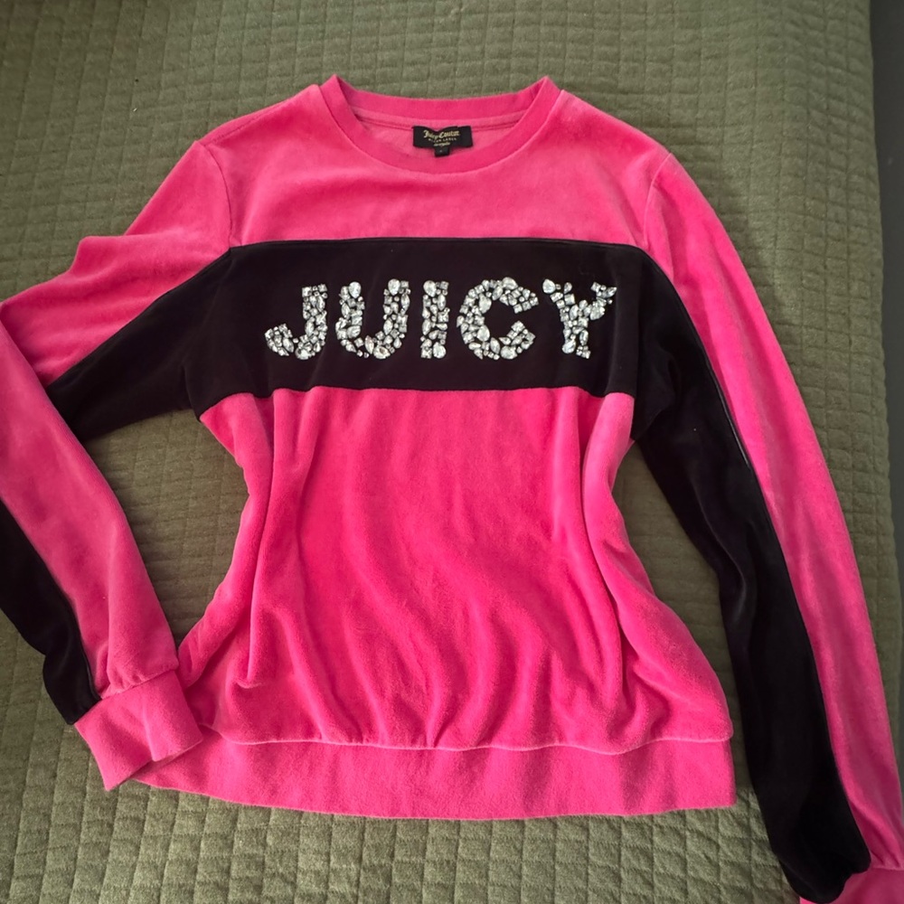 Juicy Couture velour 2 piece set Vibrant Pink Top pre-loved